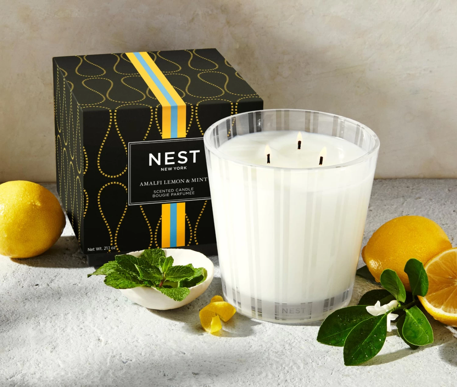 Amalfi Lemon & Mint 3-Wick Candle - Image 3