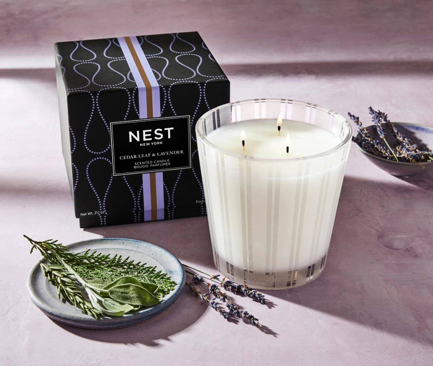 Cedar Leaf & Lavender 3-Wick Candle - Image 3