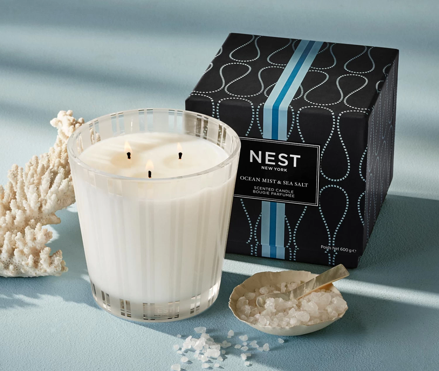 Ocean Mist & Sea Salt 3-Wick Candle - Image 3