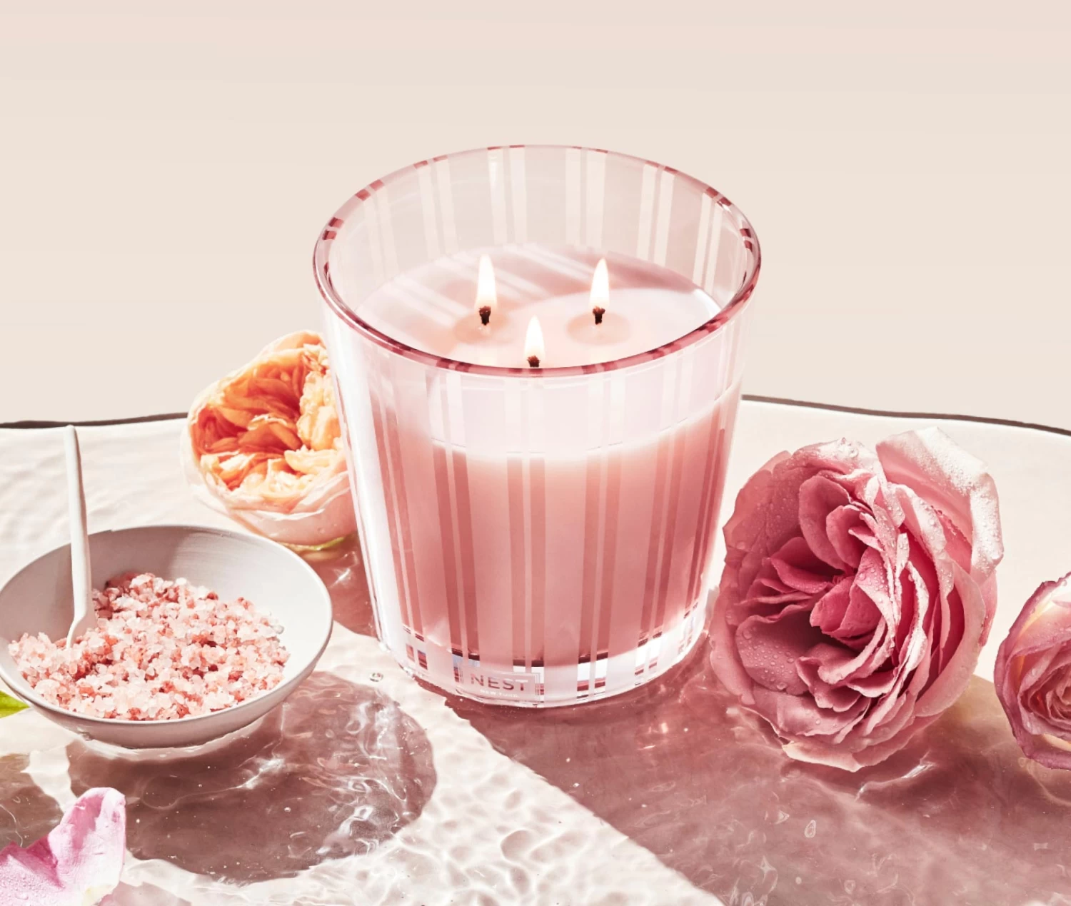 Himalayan Salt & Rosewater 3-Wick Candle - Image 2